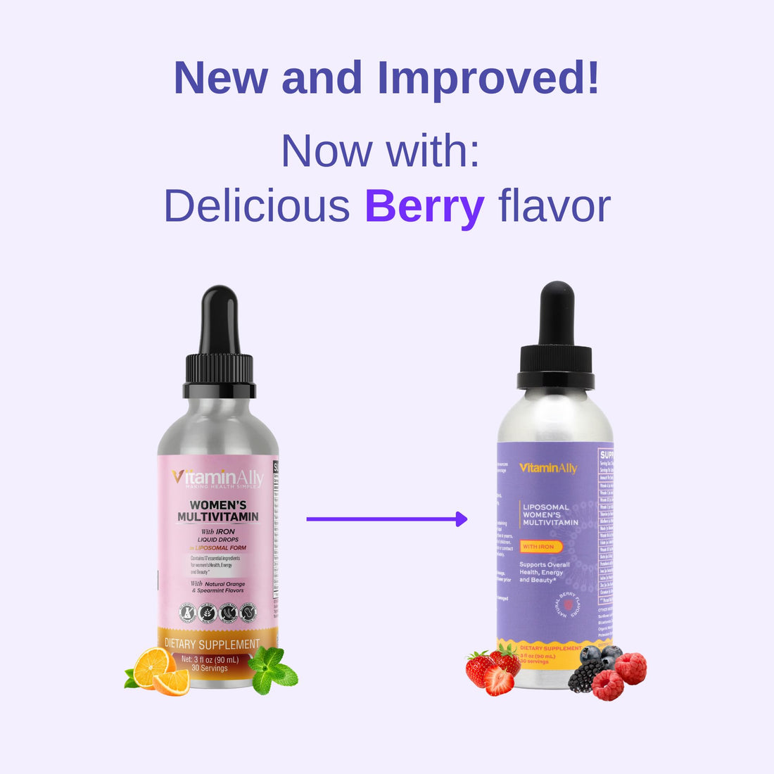 Vitaminally Women's Multivitamin liposomal Liquid Drops with Iron | 30 Day Supply | 3 FL Oz | Non-GMO | Gluten Free | Supports Overall Health, Energy and Beauty