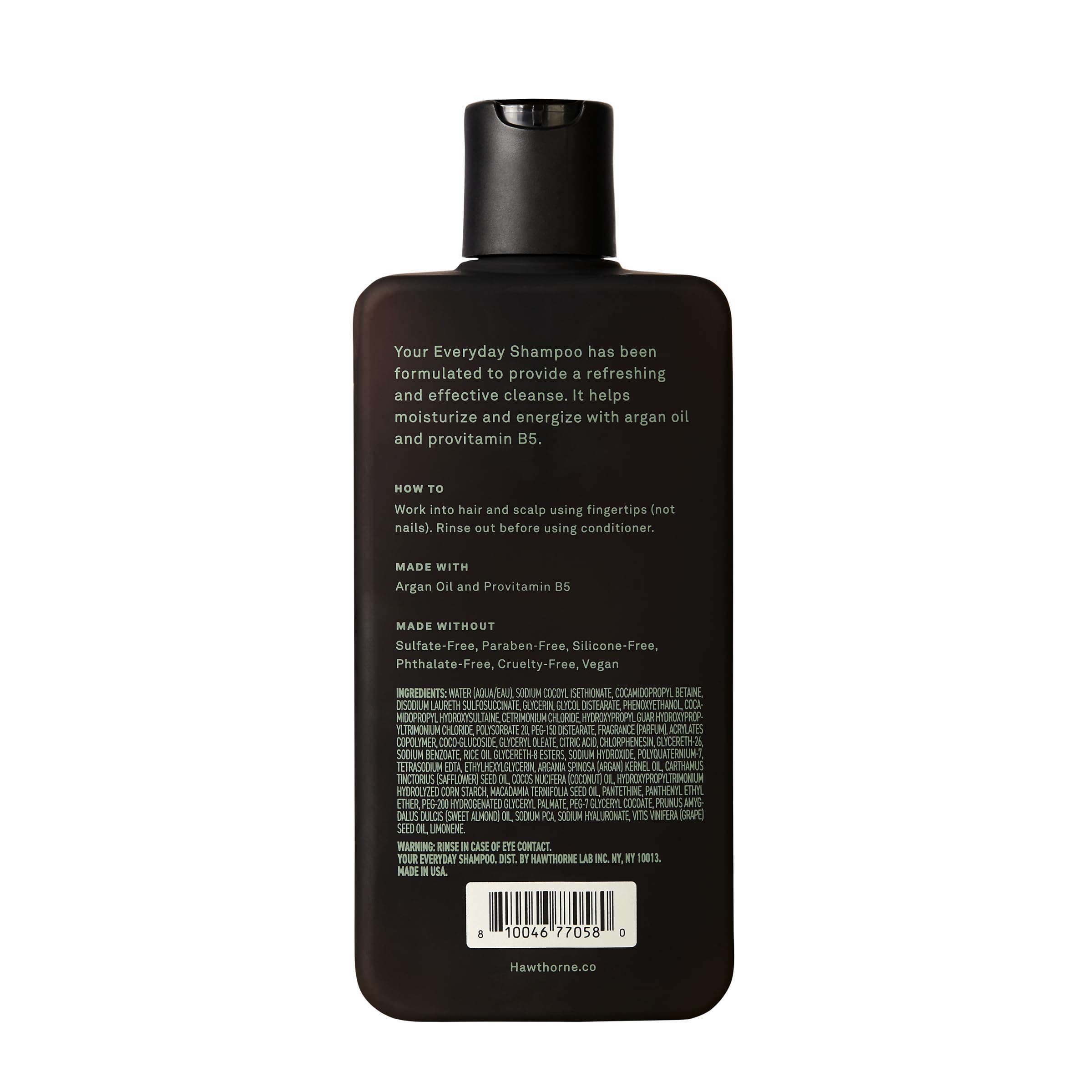 Hawthorne Men's Everyday Shampoo. For Stronger, Healthier Hair with Pure Avocado Oil and Coconut Oil. Mint and Eucalyptus Scent. Natural, Sulfate Free, Paraben Free. 8 fl. oz. 2-Pack.