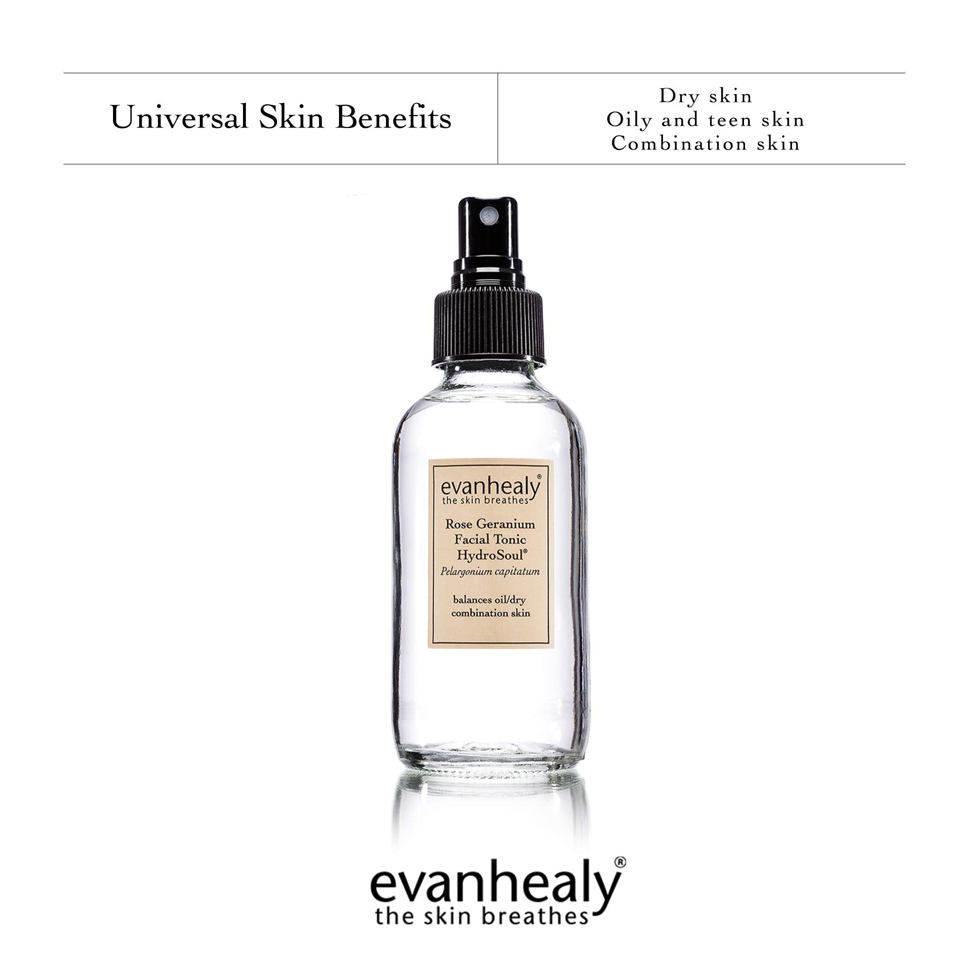 Evanhealy Rose Geranium Facial Tonic 4 Ounce Liquid