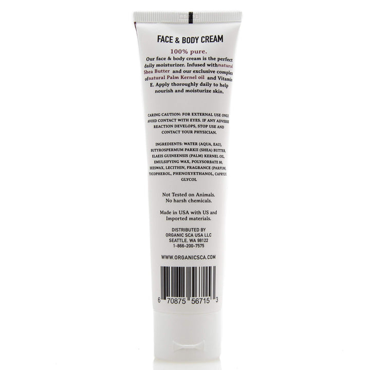Organic Sca 100% Pure Natural Moisturizing Cream For Face And Body 3.4 Oz / 100 Ml