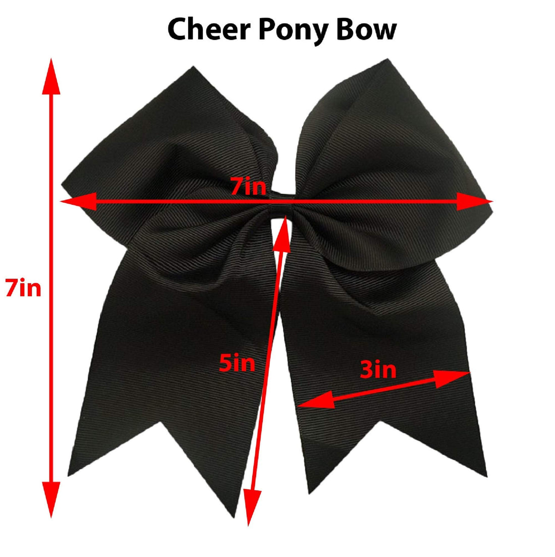 Hot Pink: 7 Jumbo Cheer Bow Big Hair Bows with Ponytail Holder Large Classic Accessories for Teens Women Girls Softball Cheerleader Sports Elastics Ties Handmade by Kenz Laurenz (Hot Pink)