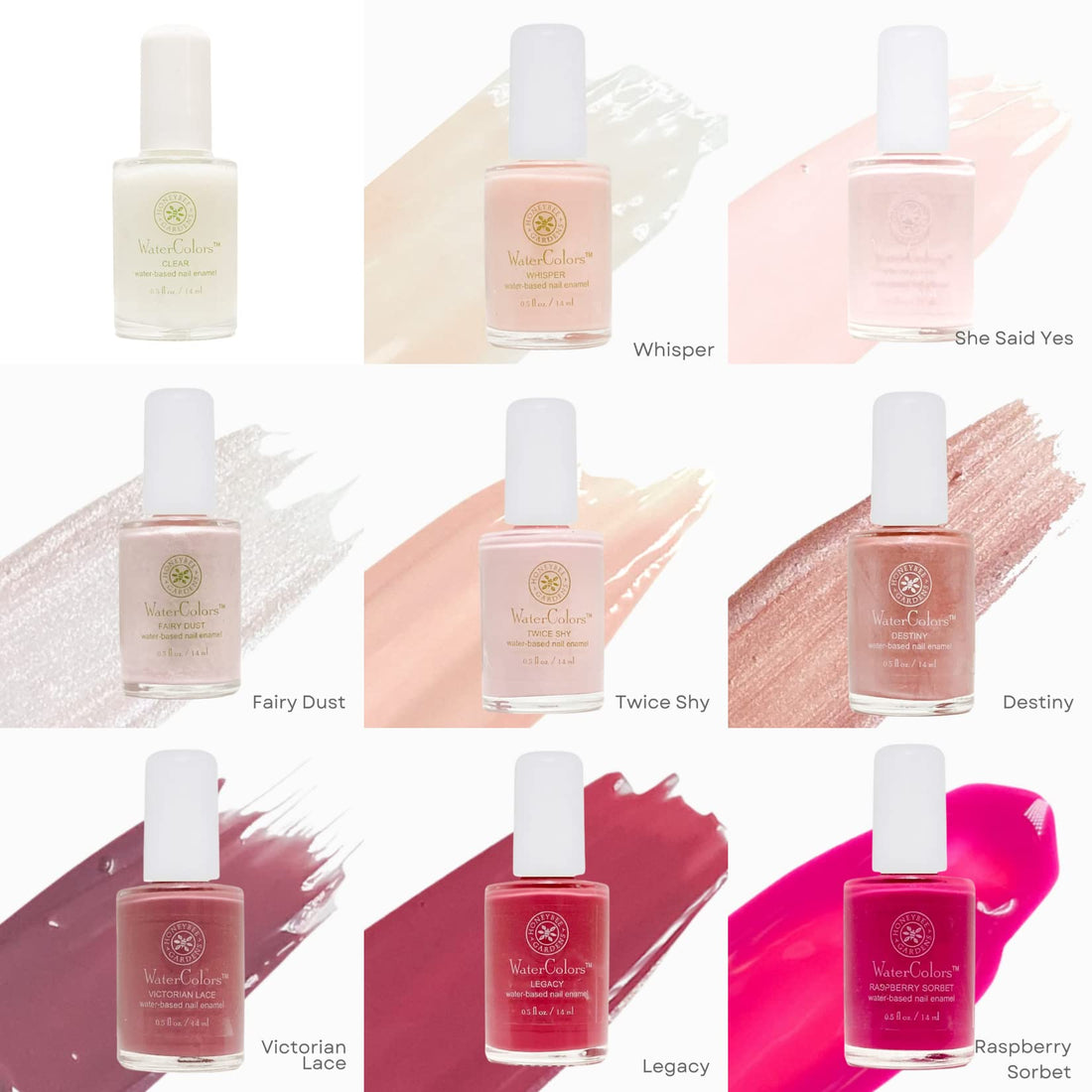 Honeybee Gardens Water-Based Nail Enamel, Whisper, Very Sheer Translucent Pink, Eco-Friendly, Odorless & Vibrant Polish, 0.5 fl oz