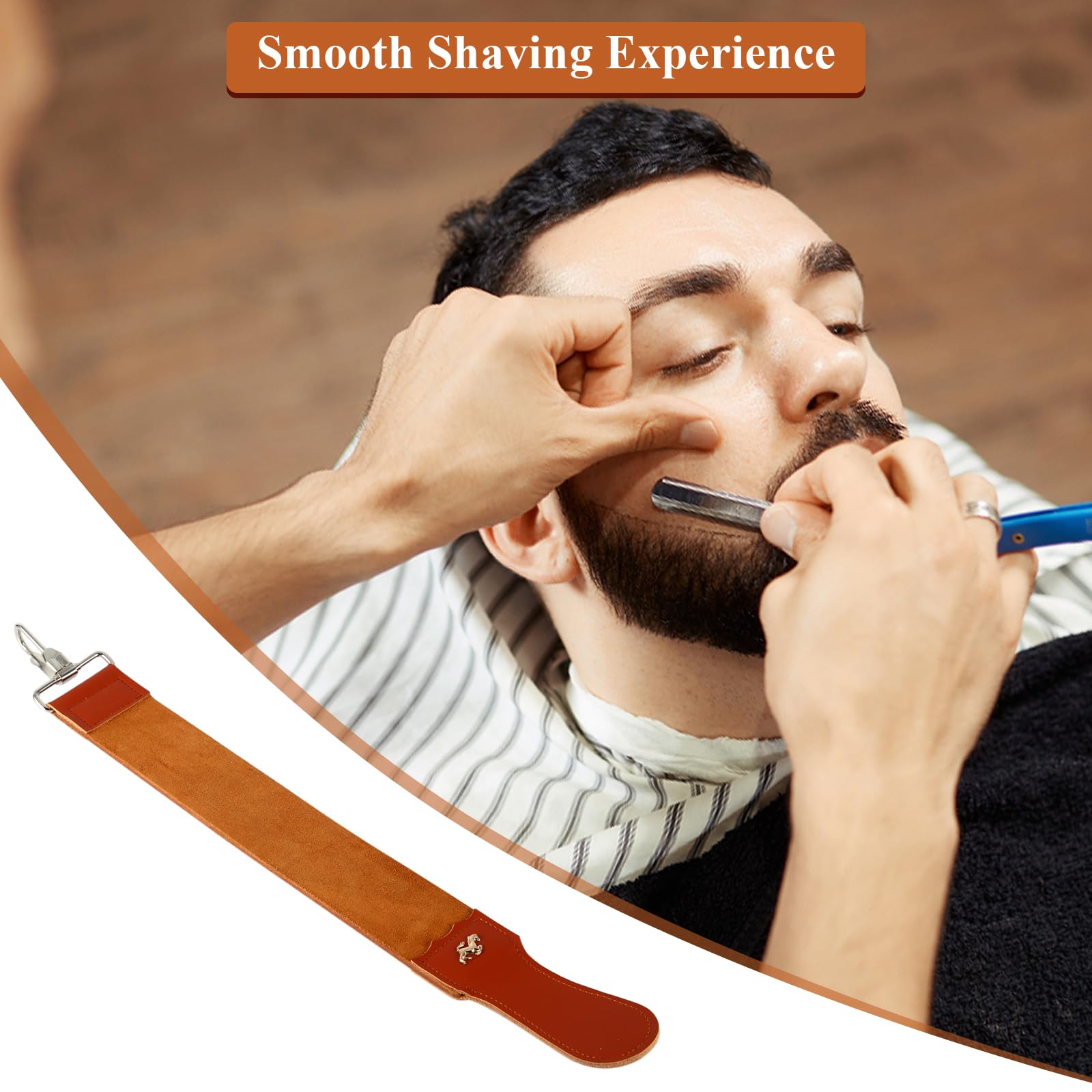 Razor Strops,Genuine Leather Strop Strap Straight Razor Folding Barber's Leather Sharpener Sharpening Belt