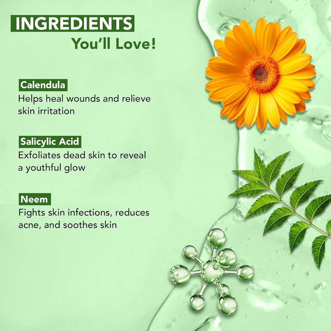 Botanic Hearth Calendula & Salicylic Acid Body Wash – Exfoliating Body Cleanser with Neem Leaf Extract & Vitamin E – Sulfate & Paraben-Free – 16 fl. oz.