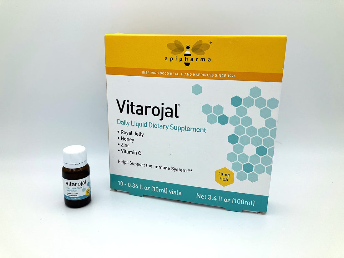 apipharma Vitarojal Royal Jelly - with Honey, Vitamin C, Zinc - Support Your Immune System, & Promotes Natural Energy and Wellness (10 Vials)