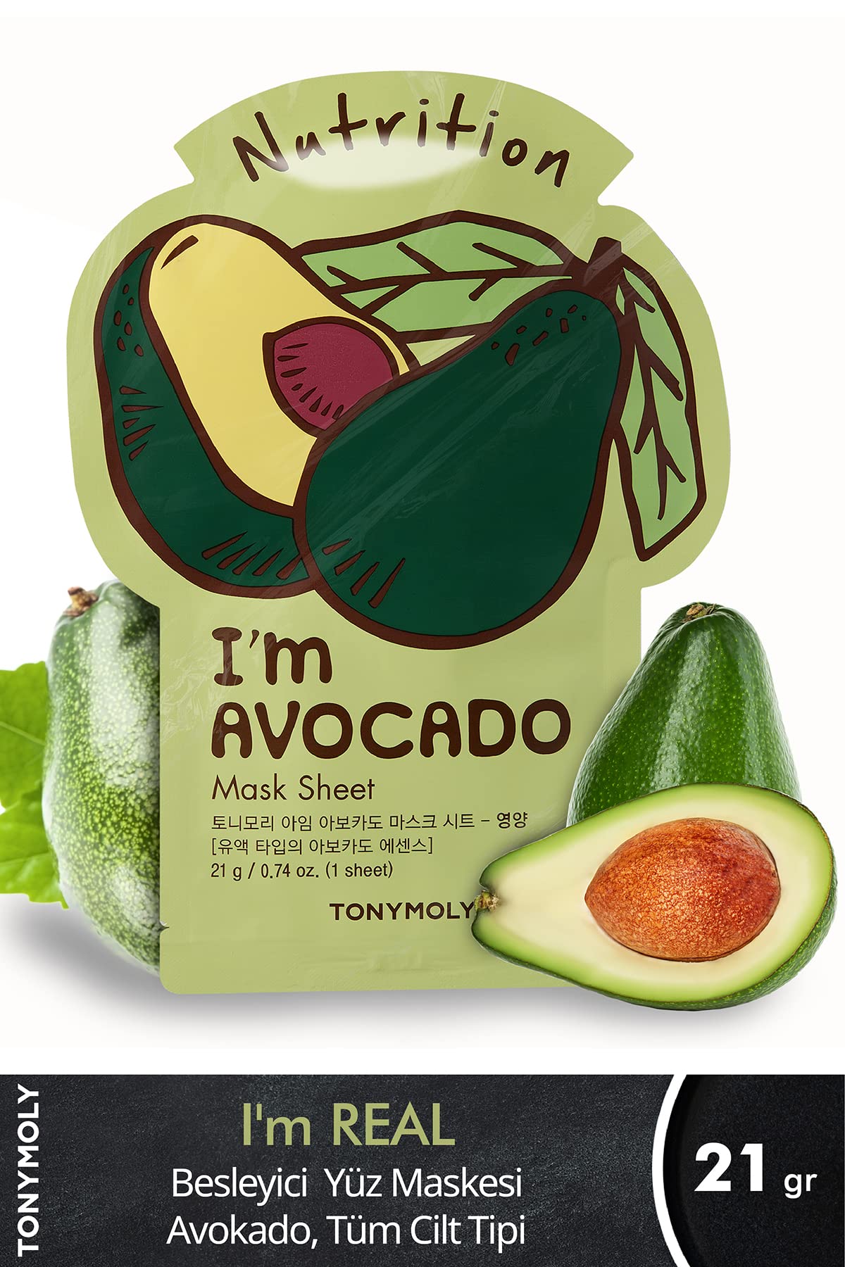 TONYMOLY I'M Avocado Mask Sheet- Pack of 10