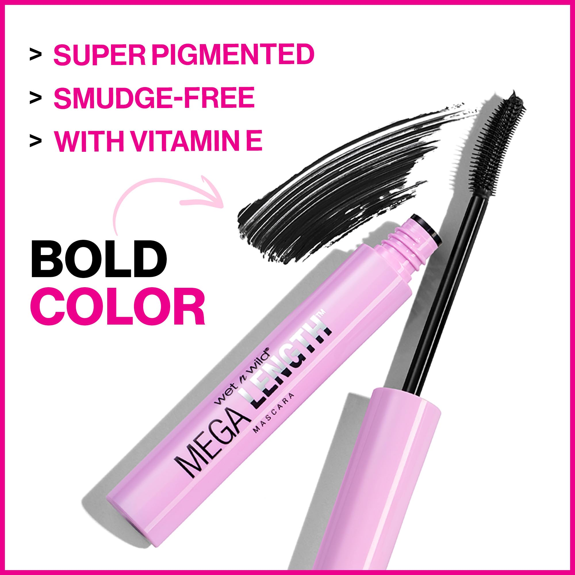 wet n wild Mascara - Lengthening, Vitamin E Enriched, Precision Comb Brush, Cruelty-Free, Gluten-Free, Sulfate-Free & Vegan - Very Black