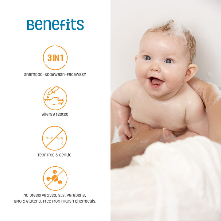 Nature's Baby Organics Shampoo & Body Wash Vanilla Tangerine 16-Ounce Bottles (Pack of 2)