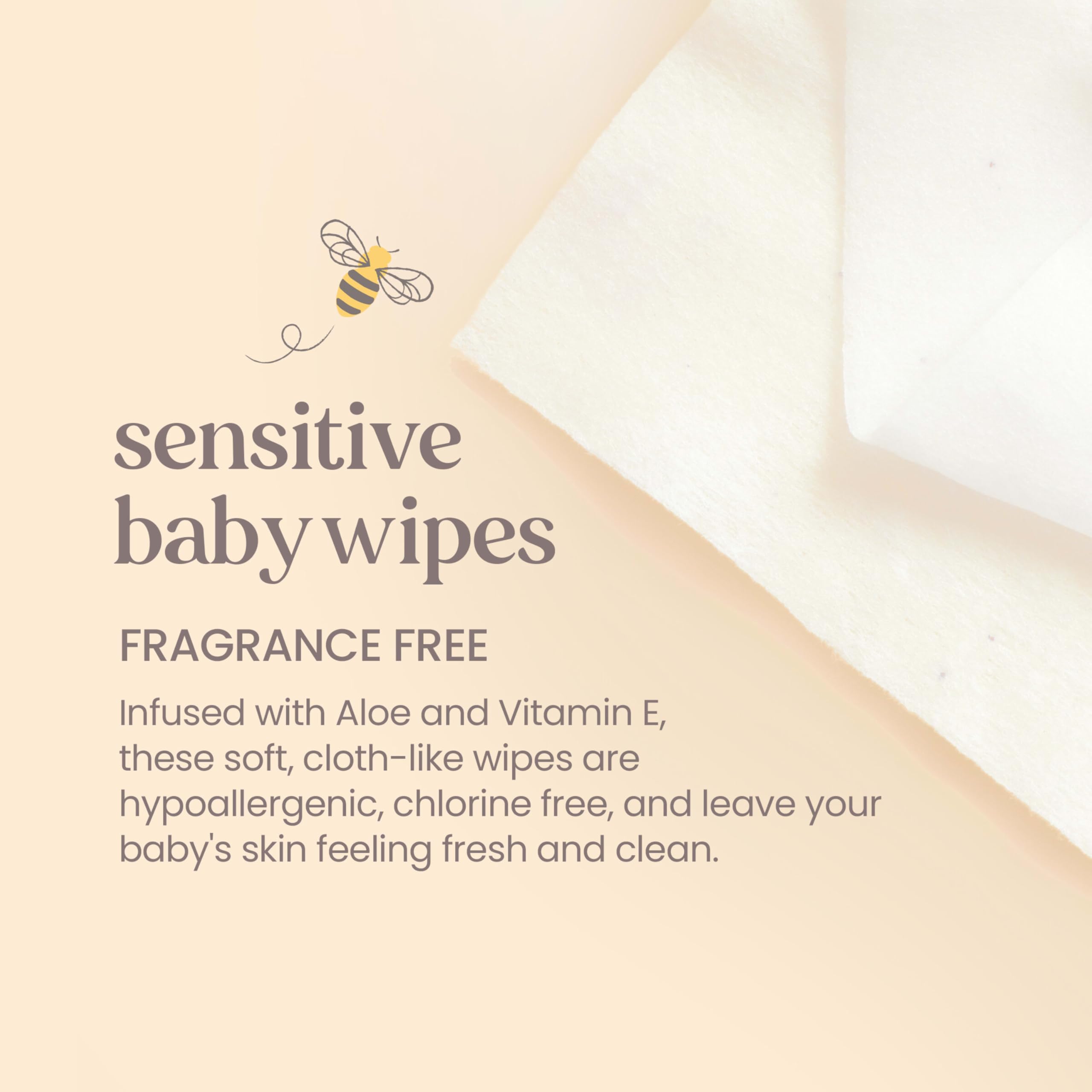 Burt’s Bees Baby Wipes, Unscented Natural Wipes for Sensitive Skin with Aloe and Vitamin E - 72 Wipes