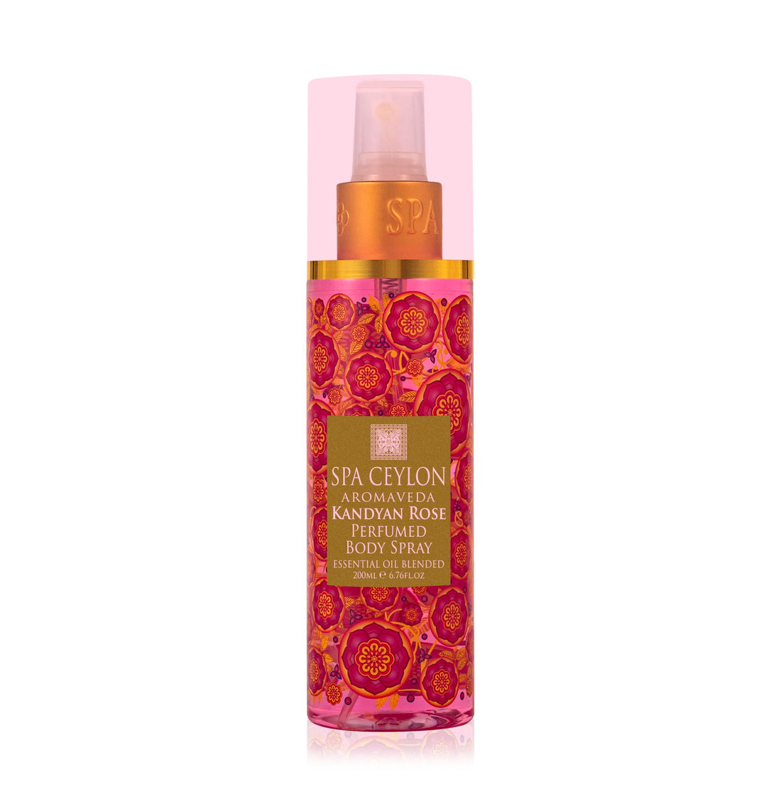 SPA CEYLON Kandyan Rose Body Spray | Exquisite Women's Fragrance Mist with Romantic Floral Notes & Rose Geranium Essence |Ideal for All Skin Types