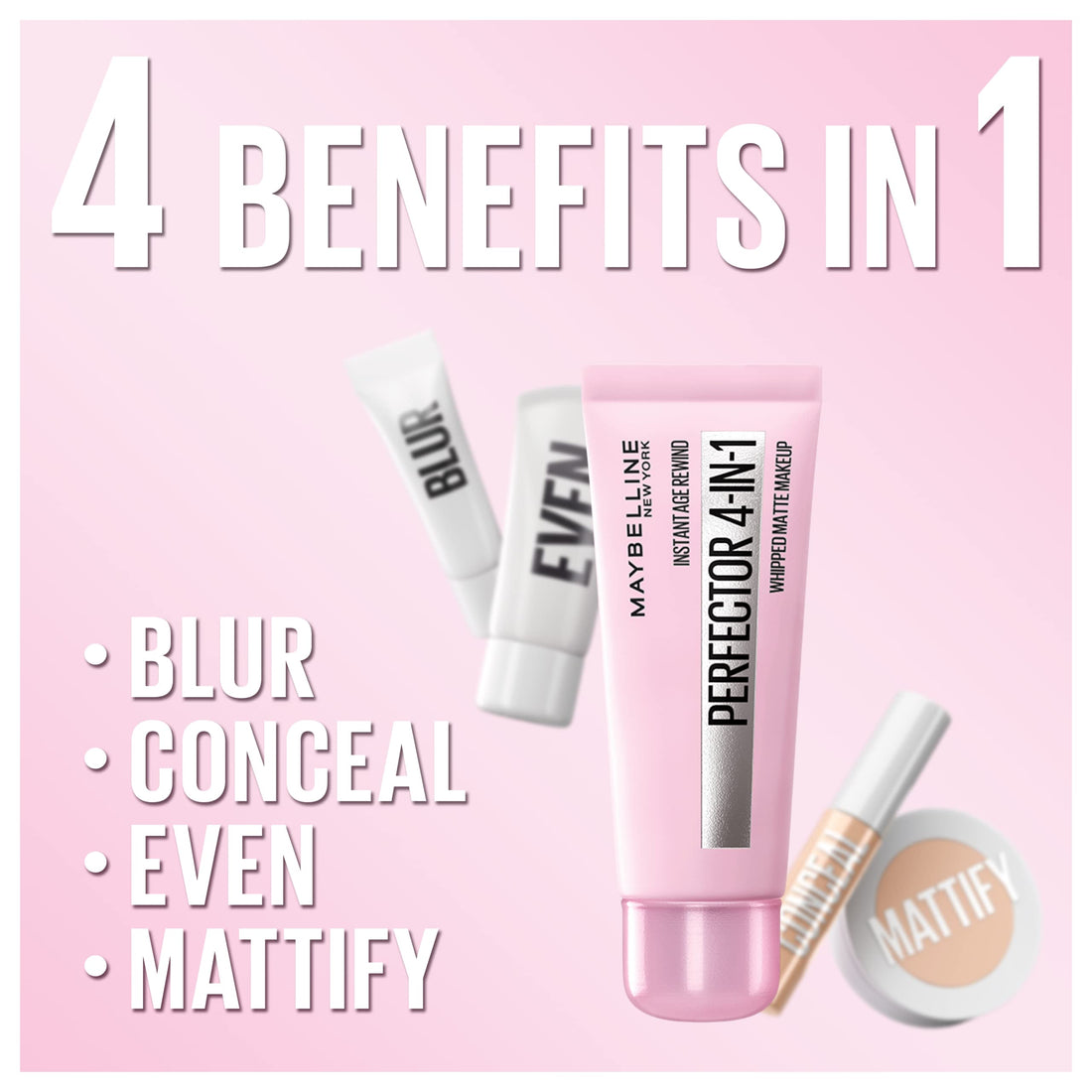 Maybelline Instant Age Rewind Instant Perfector 4-In-1 Matte Makeup, 01 Light, 1 Count