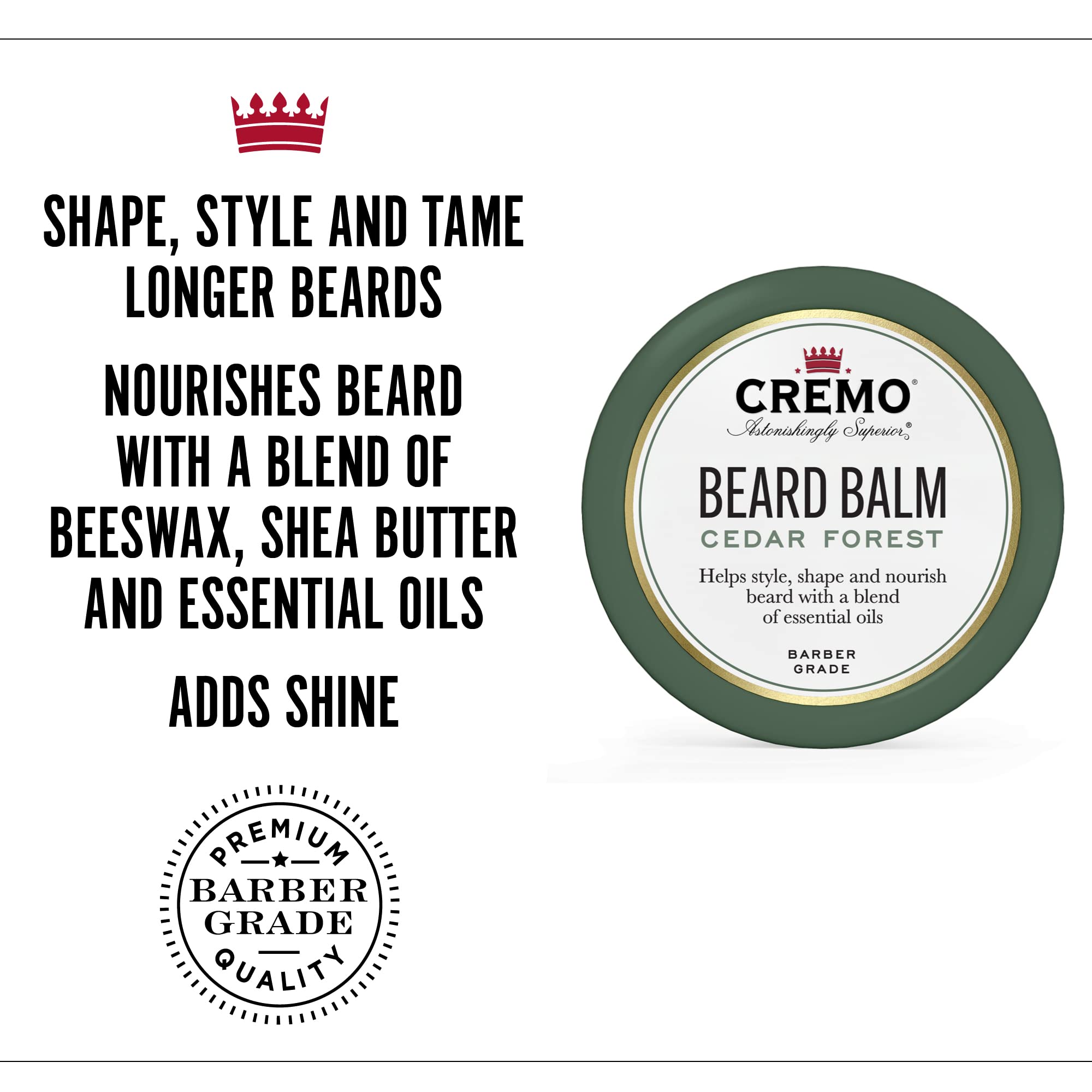 Cremo Styling Beard Balm, Forest Blend -- Nourishes, Shapes And Moisturizes All Lengths Of Facial Hair, 2 Ounces