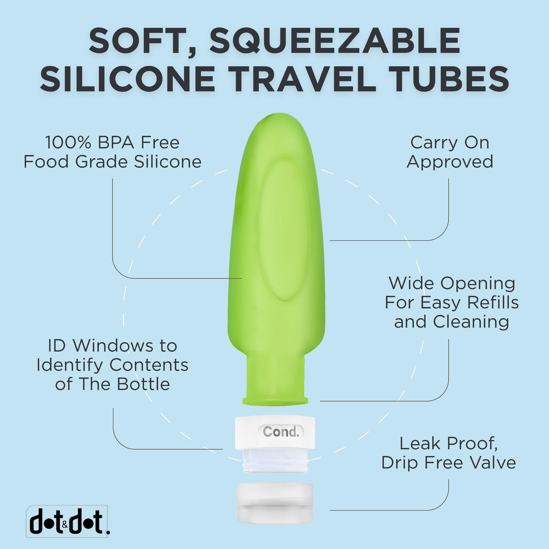 4 Leak Proof Travel Bottles - 3 oz Travel Containers for Travel Size Toiletries with TSA Quart Bag