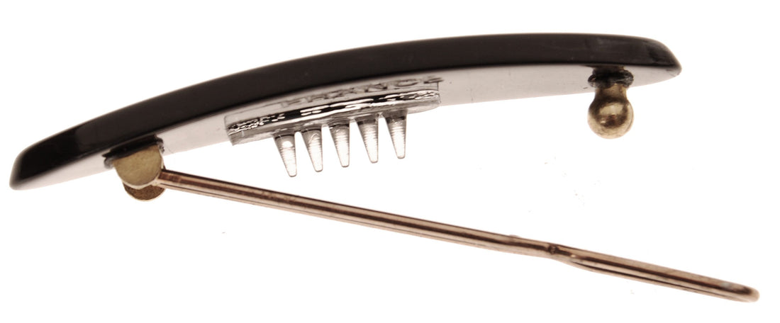 Nacro Black : France Luxe Mini Oblong on Tige Boule Barrette - Nacro Black