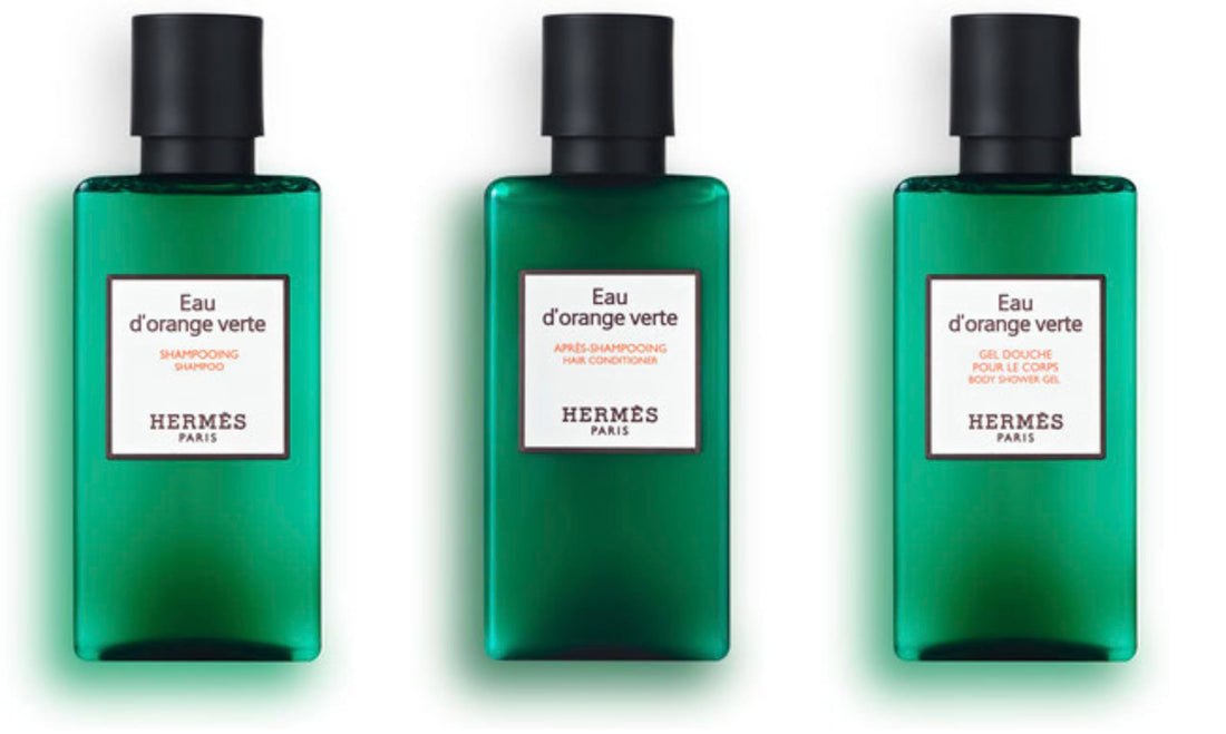 Hermes Eau d'Orange Verte Amenity Set Includes [1]Shower Gel [1]Shampoo and [1]Conditioner 80ml 2.7 ounces each