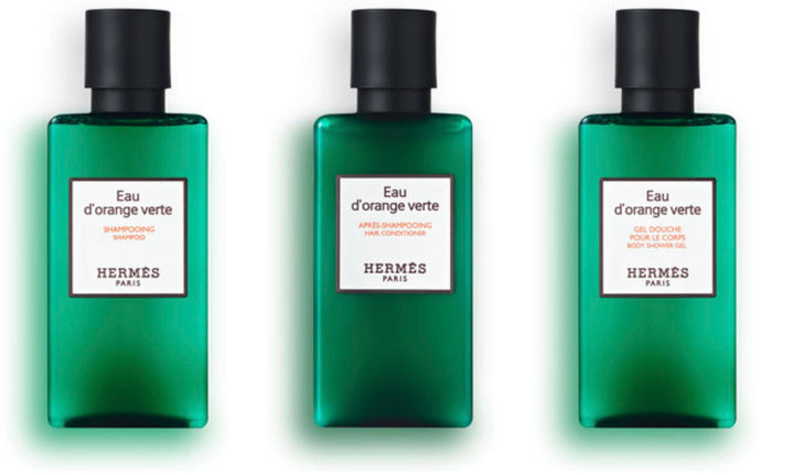 Hermes Eau d'Orange Verte Amenity Set Includes [1]Shower Gel [1]Shampoo and [1]Conditioner 80ml 2.7 ounces each