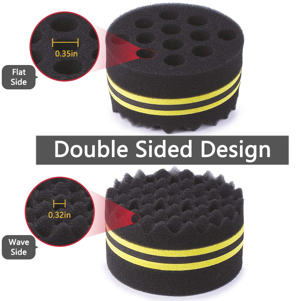 ORIY Small and Big Holes Waves Hair Sponge Magic Twist Natural Hair Curl Barber Sponge For Afro Boys.