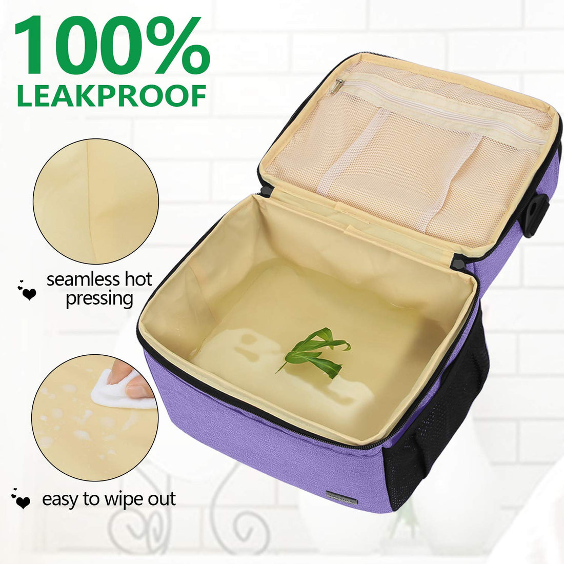 Teamoy Breast Pump Bag Tote with Cooler Compartment for Breast Pump, Cooler Bag, Breast Milk Bottles and More, Double Layer Pumping Bag for Working Moms, Purple(Bag Only)