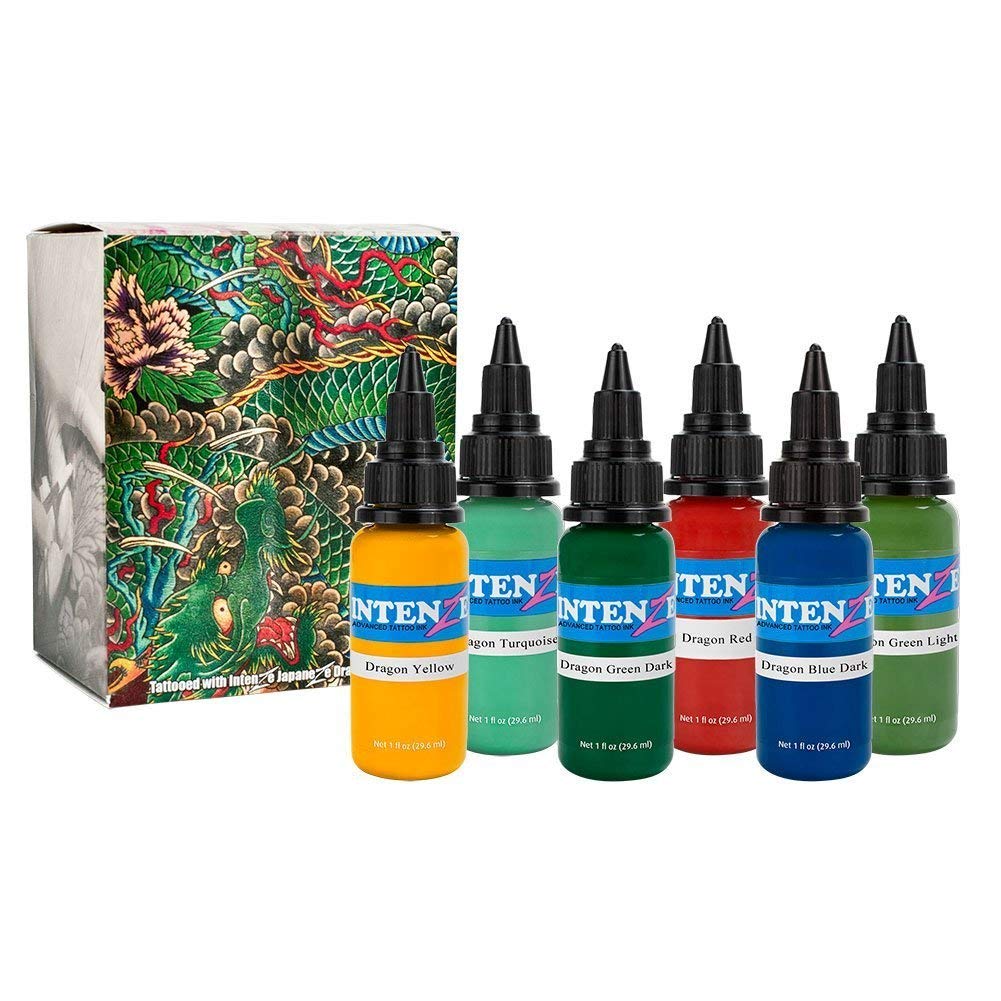 Intenze Japanese Dragon Color Kit Ink Set Element Tattoo Supplies