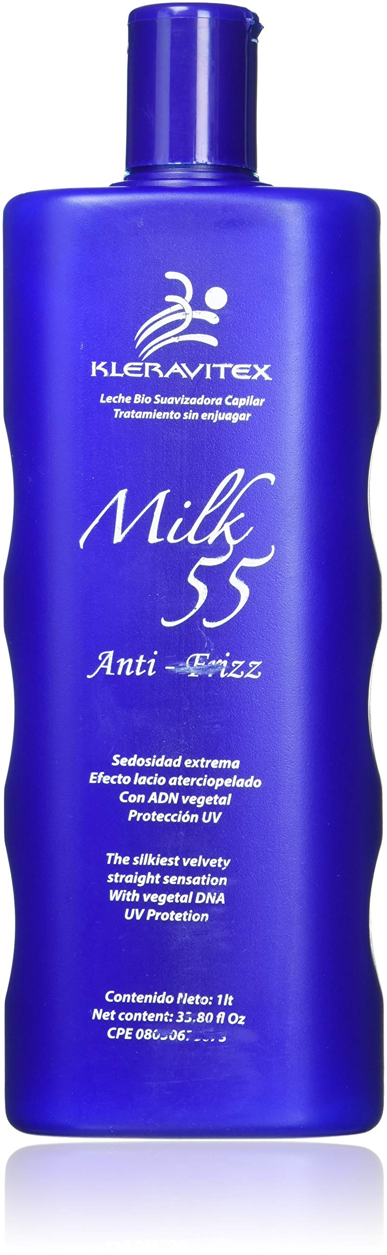 Kleravitex Milk 55 Anti Frizz Leave In Treatment for Damaged Dry Hair (33.80 Fl. Oz)