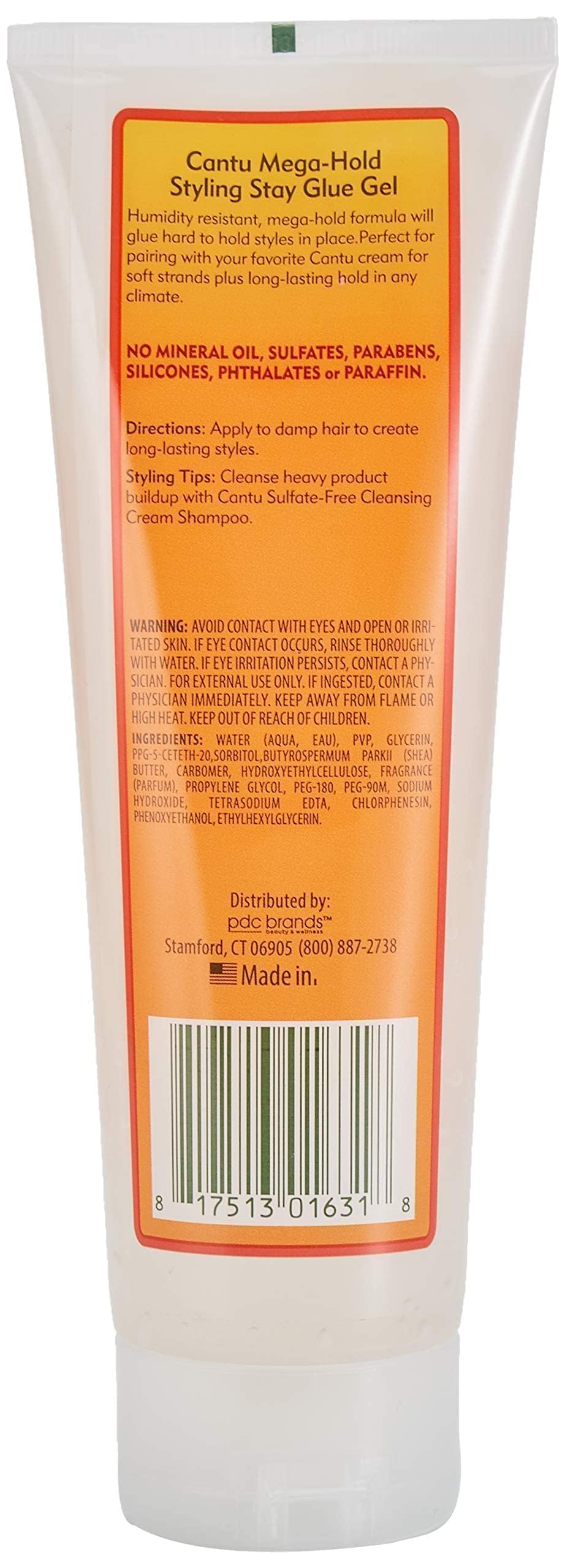 CANTU Natural Hair Styling Gel Stay Extreme Hold Tube, 230 ml