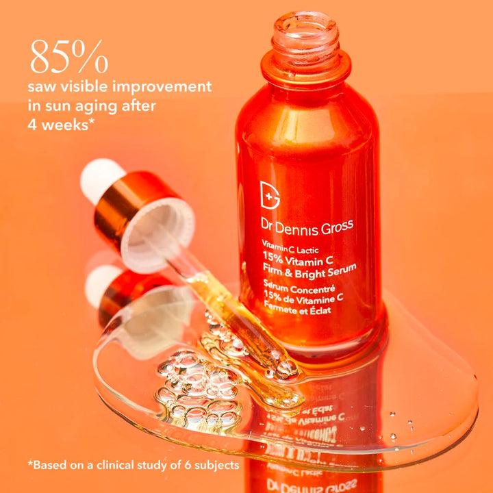 Dr Dennis Gross Vitamin C Lactic 15% Firm & Brighten Serum: Visibly Improve Signs of Aging, 1 oz