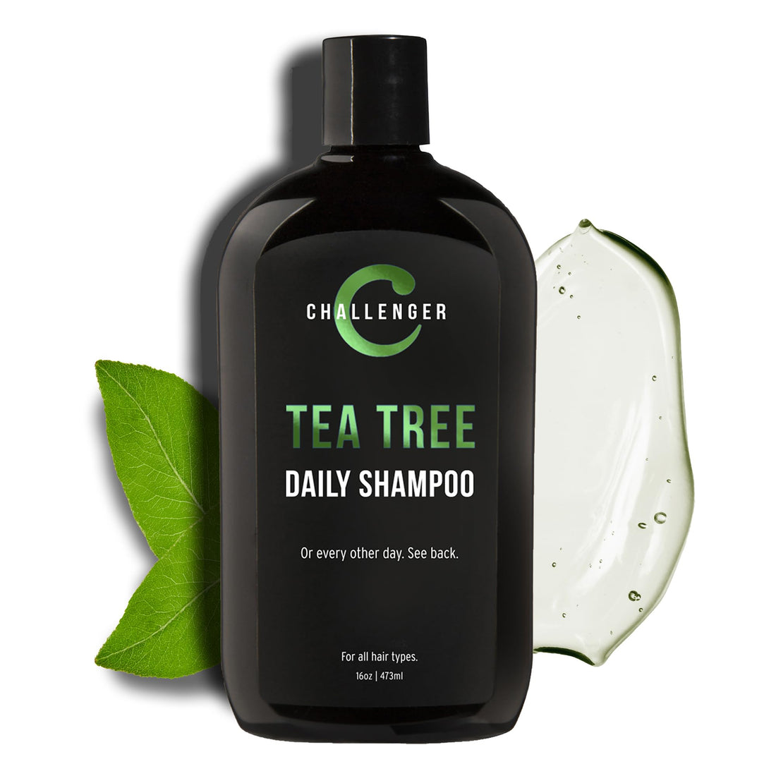 Challenger Tea Tree Shampoo - 16Oz Sulfate Free W/Vitamins, Argan Oil, Biotin - For Men & Women - Keratin, Vitamin C, Vitamin D, Protein, No Artificial Colors (2-3 Month Supply)