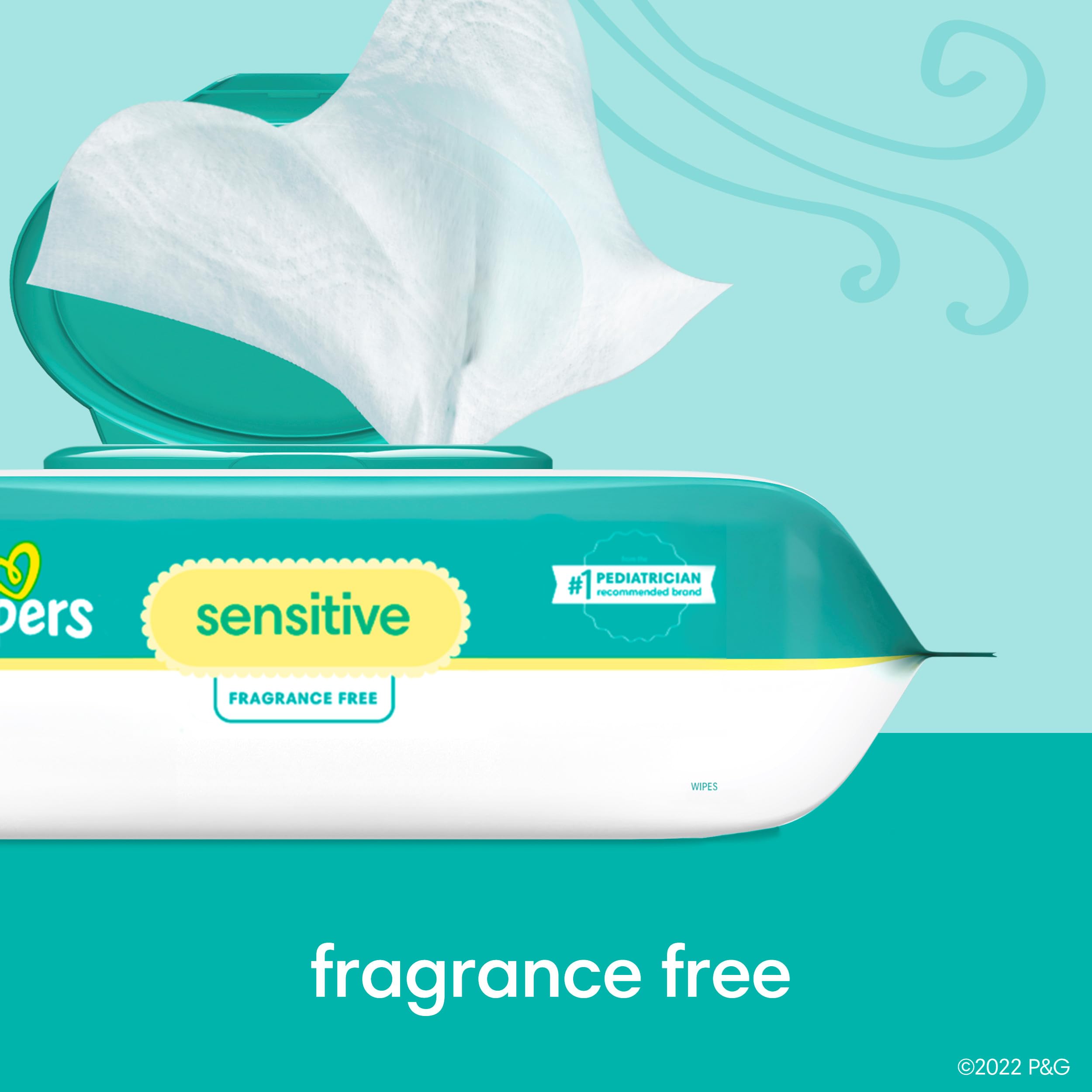 Pampers Baby Wipes Sensitive 6X Pop-Top Packs, 336 Count: 6 Refills, 336 Count