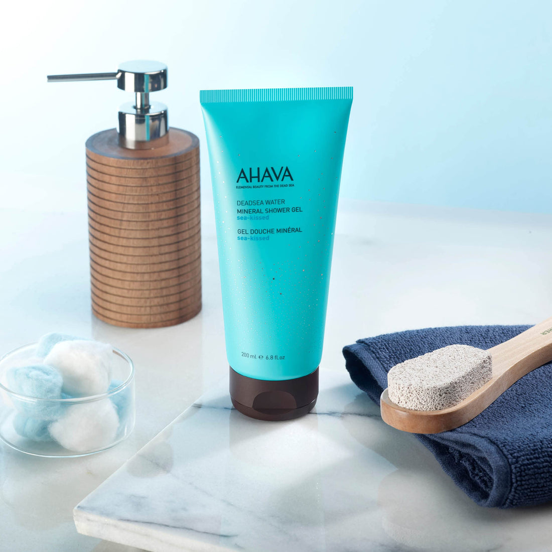 AHAVA Dead Sea Water Mineral Shower Gel, Sea-Kissed - Refreshes & Relaxes, Washes Away Dirts & Impurities, Enriched with Exclusive Mineral Blend of Dead Sea, Osmoter & Zinc, 6.8 Fl.Oz