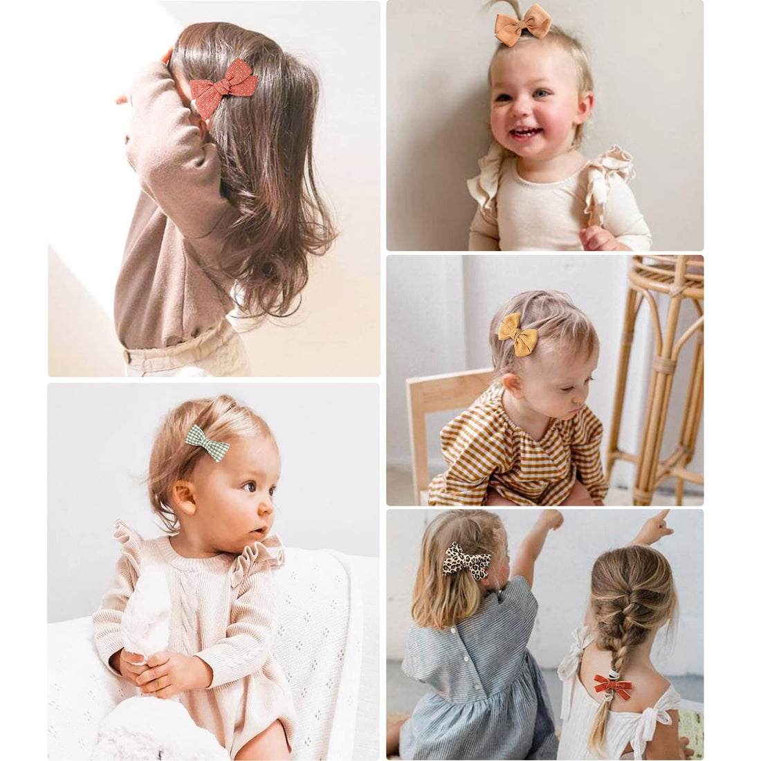 Jesries 21 Pack Baby Girls Hair Clips Bows Fully Lined Non Slip Barrettes for Fine Handmade Hair Accessories for Newborn Infant Toddler Kids