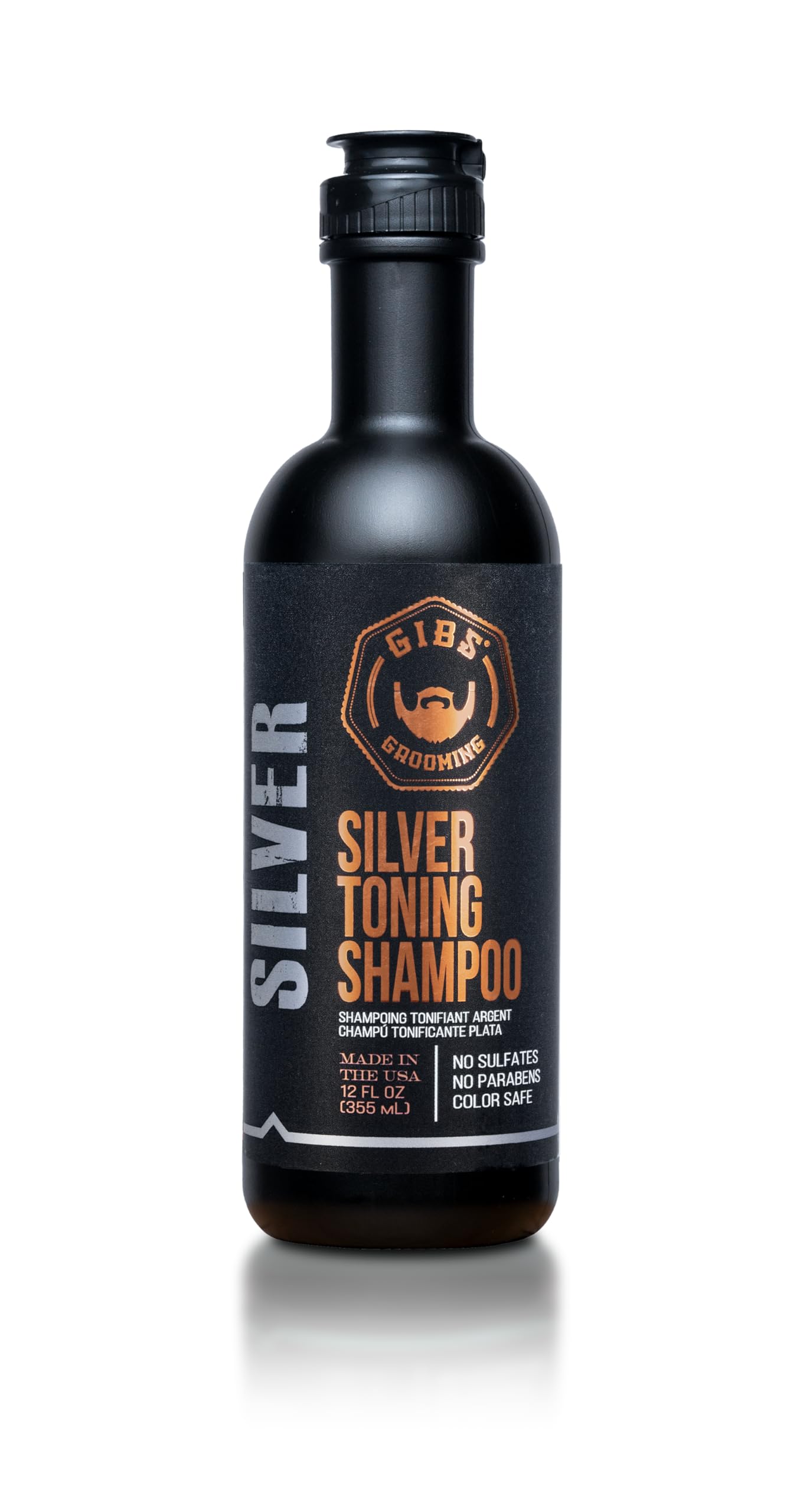 GIBS Silver Shampoo, Purple Shampo for Men and Women, Reduces Brassy and Yellow Tones, Color Safe, 12 oz