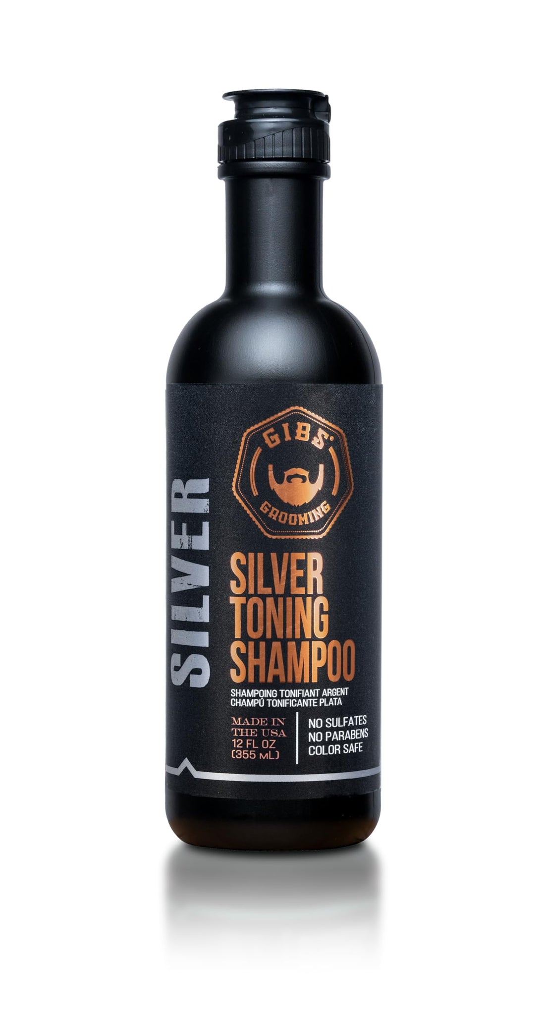 GIBS Silver Shampoo, Purple Shampo for Men and Women, Reduces Brassy and Yellow Tones, Color Safe, 12 oz