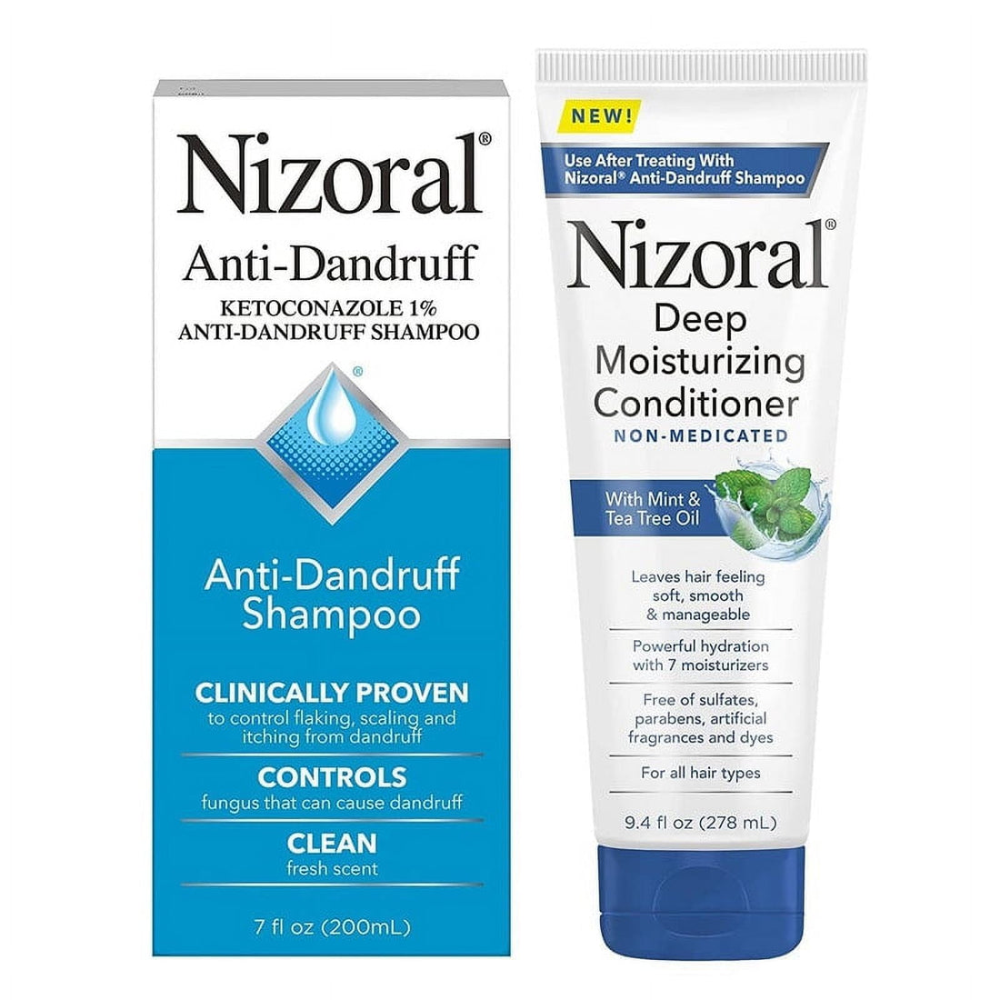 Nizoral Anti-Dandruff Shampoo, 7 Oz + Deep Moisturizing Conditioner, 9.4 Oz Bundle