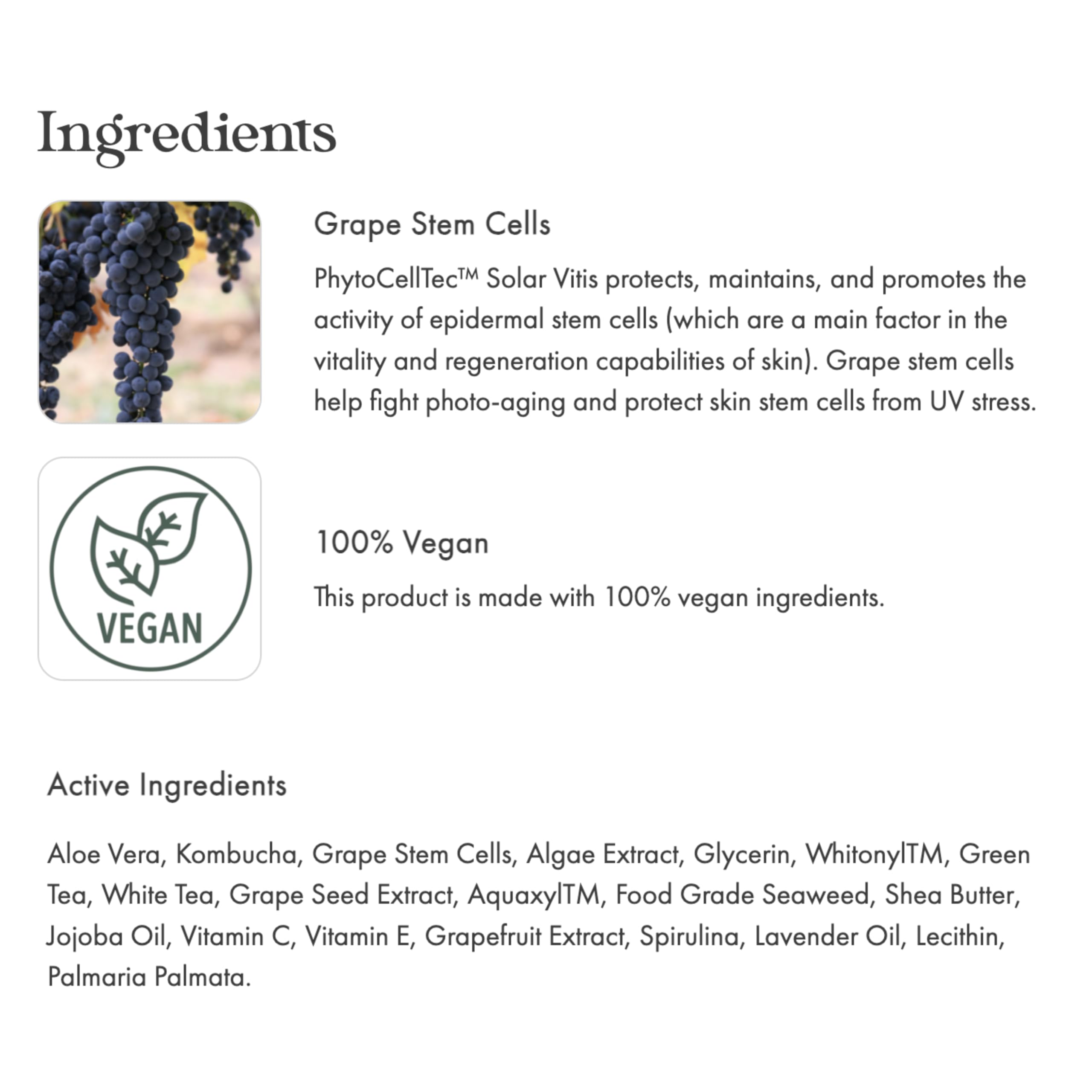 emerginC Scientific Organics - Phytocell Cream, Anti Aging Hydrating and Brightening Cream Infused with Grape Stem Cells for All Skin Types, 50ml / 1.6oz by EmerginC