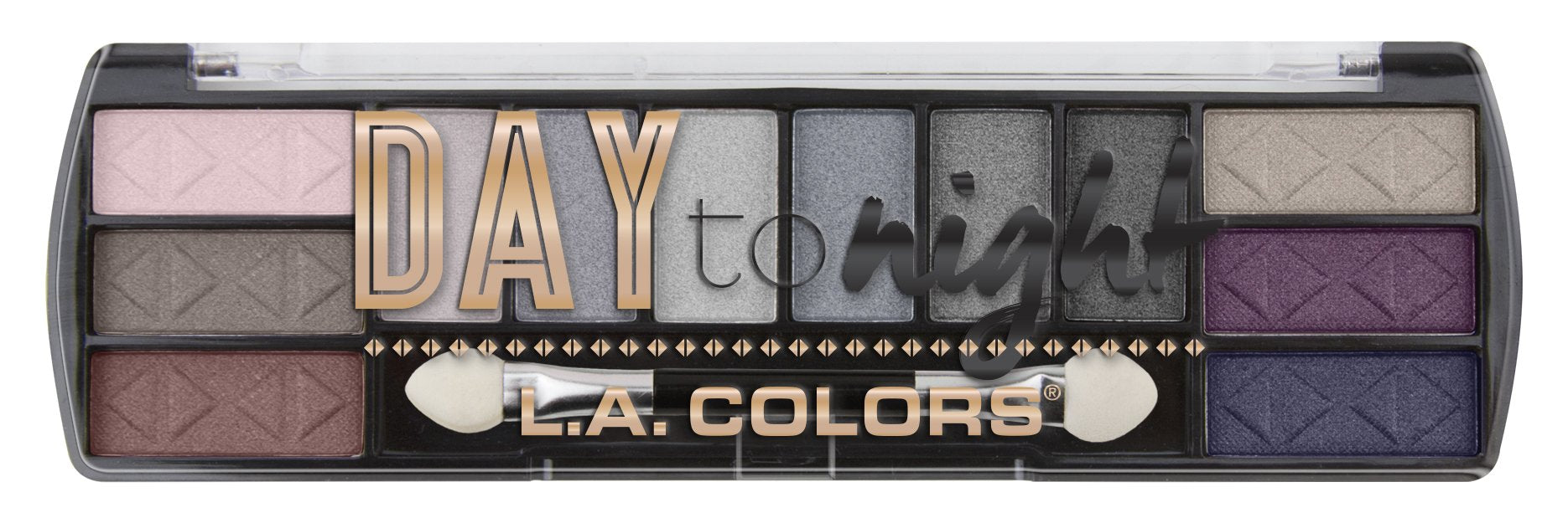 L.A. Colors Day To Night 12 Color Eyeshadow Palette, Evening, 0.28 oz.