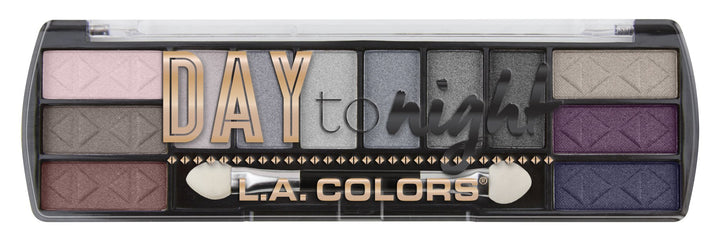 L.A. Colors Day To Night 12 Color Eyeshadow Palette, Evening, 0.28 oz.