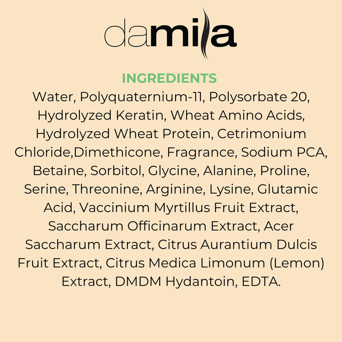 damila Keratin Leave In Conditioner Spray for Fine, Dry, Damaged and Curly Hair - Detangles and Protects Against Heat - Extends Your Keratin Treatment - Sulfate and Paraben Free