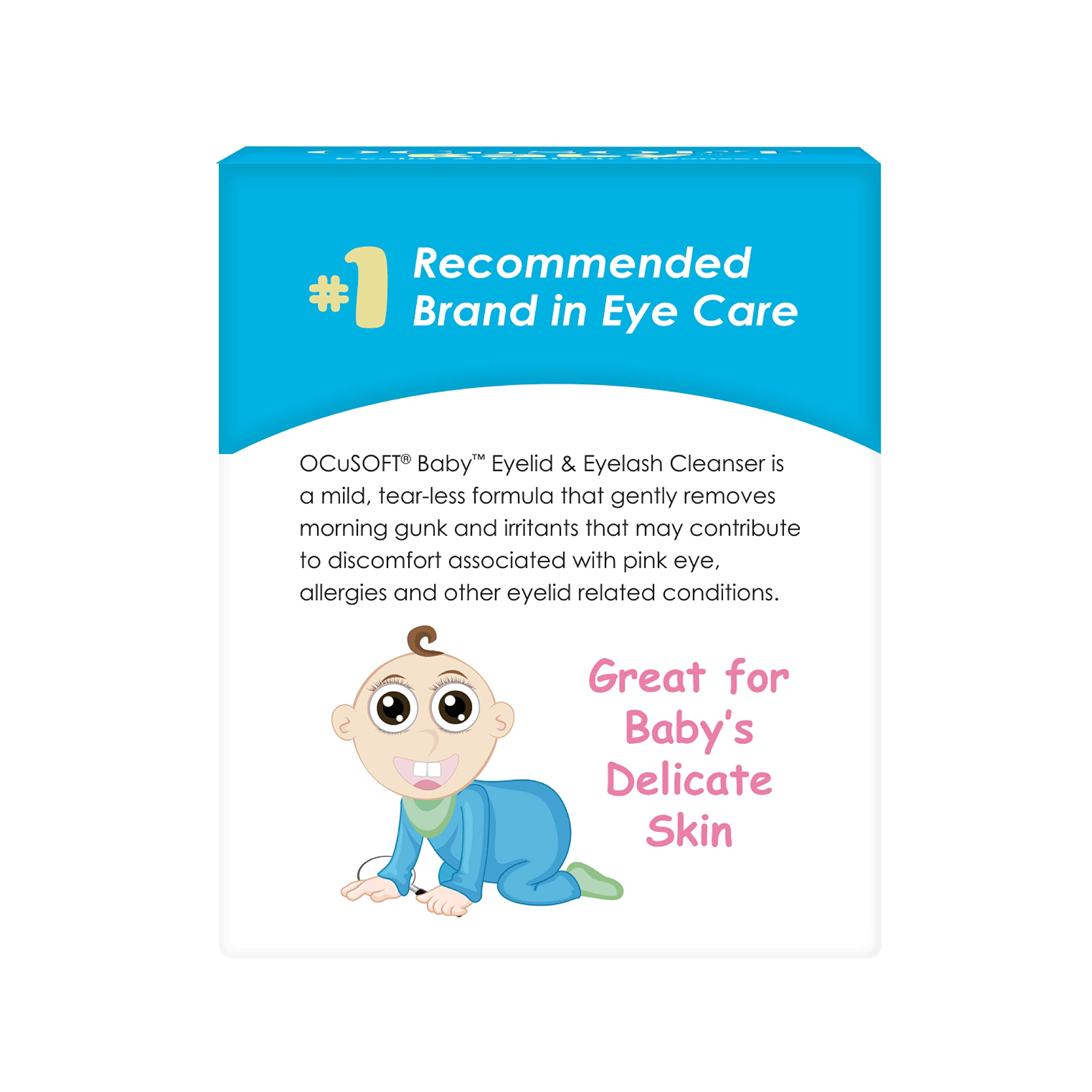 OCuSOFT Baby Eyelid and Eyelash Cleanser, Pre-Moistened Towelette, 20 Count