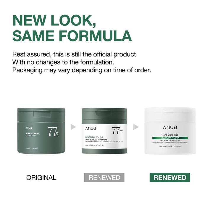 ANUA Heartleaf 77 Toner Pad 70 Sheets, PHA Dead Skin Care Low pH Daily Toner Pad exfoliating