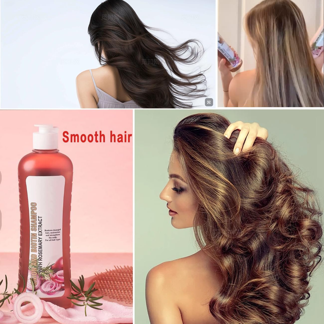 Onion, Biotin and Rosemary Shampoo and Treatment Set - Silicone Free, for Hair Loss, Thinning and All Hair Types