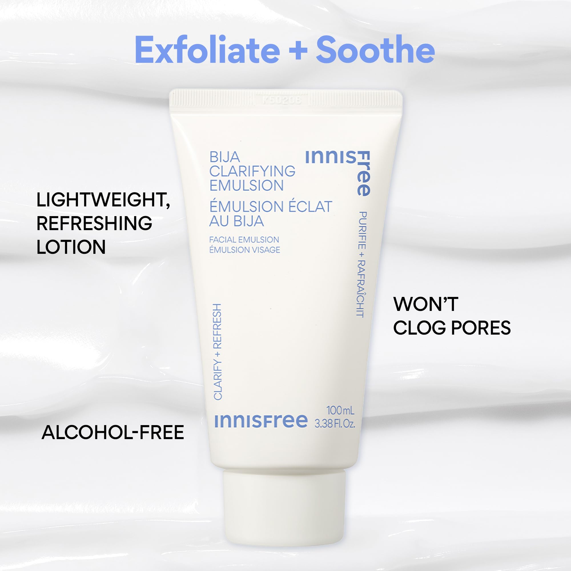 innisfree Bija Clarifying Emulsion with Salicylic Acid and Niacinamide, Korean Skincare Lightweight Face Moisturizer (Packaging May Vary)