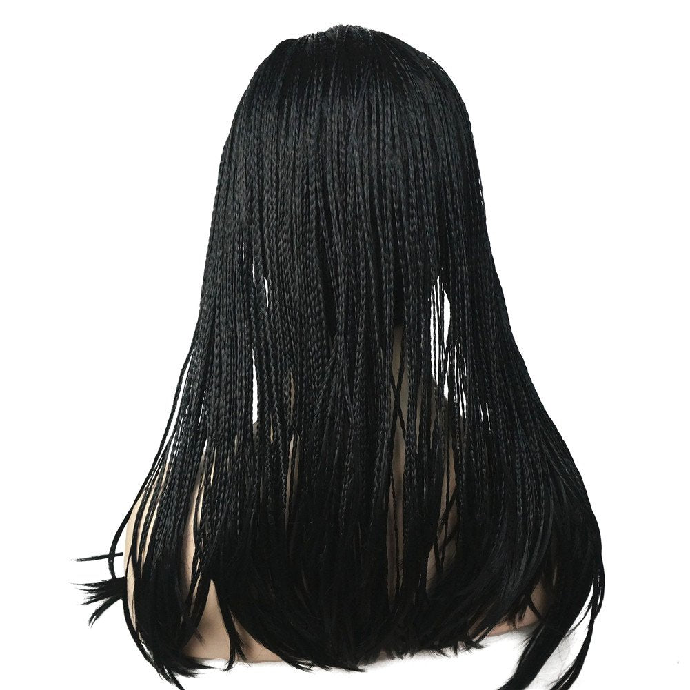 #1-Black: Aimole Long Braiding Crochet Hair Fully Hand Tied Twist Braided With Headband Half Wig(1-Black)