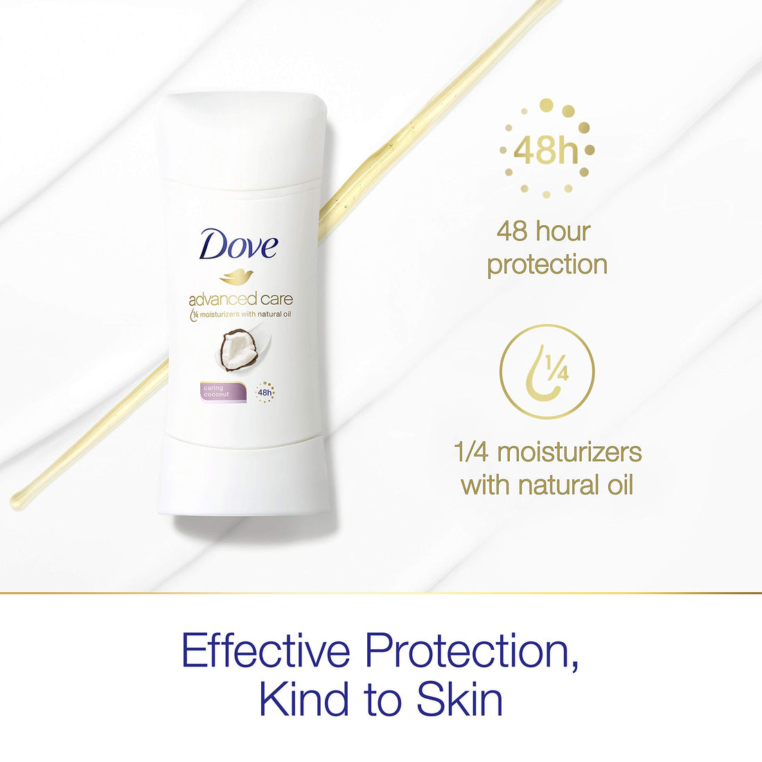 Dove Advanced Care Antiperspirant Deodorant Stick for Women, Caring Coconut, for 48 Hour Protection And Soft And Comfortable Underarms,2.6 Ounce (Pack of 2)