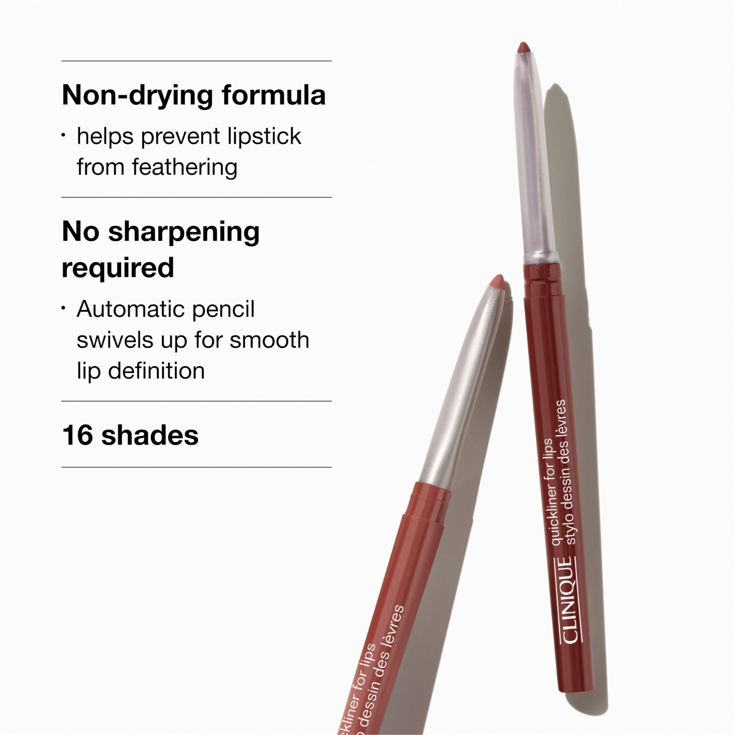 Clinique Long Lasting Quickliner Lip Liner | Non-Drying + No Sharpening, Chili