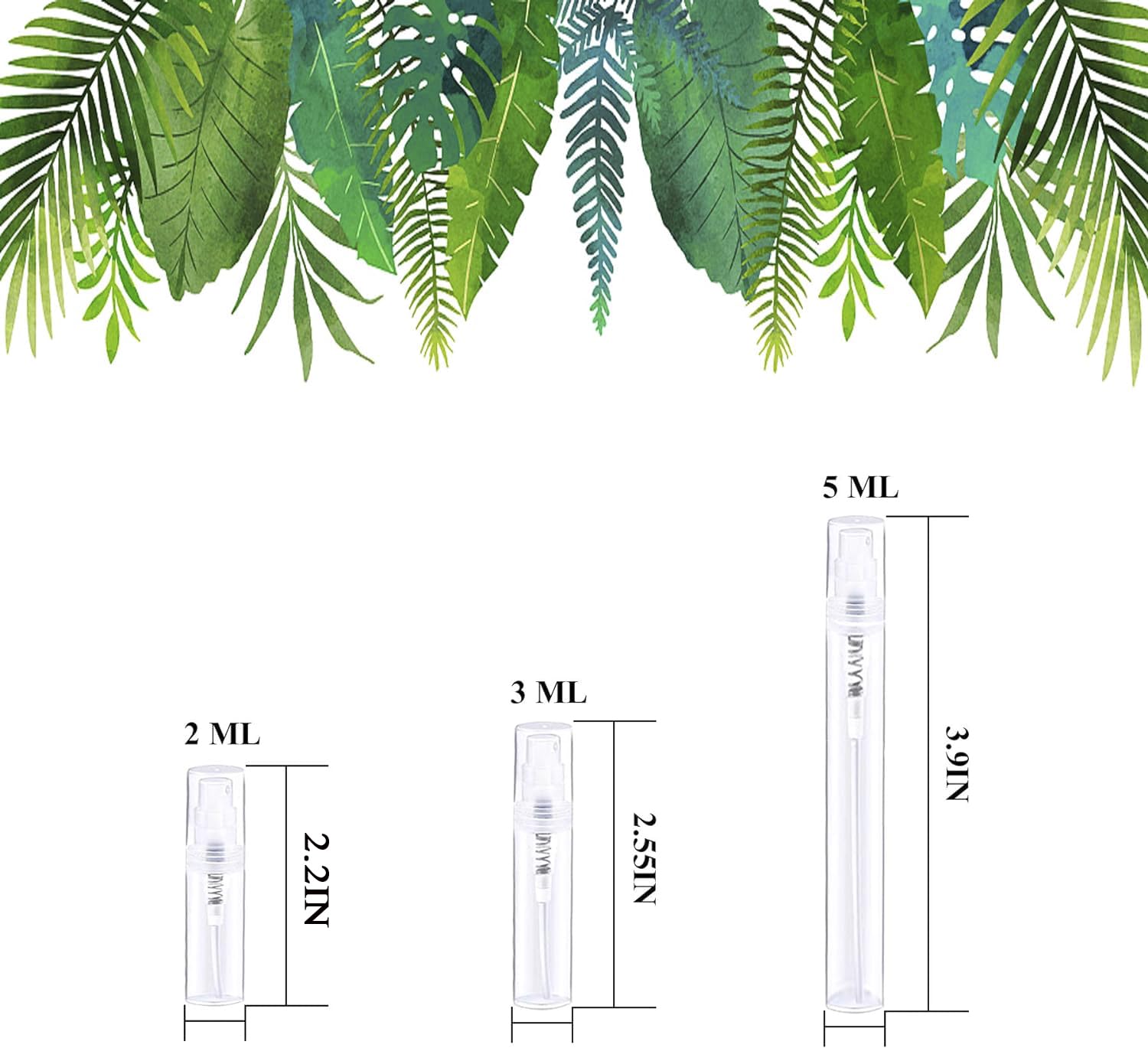 Csdtylh Mini Spray Bottle, Clear Plastic Empty Sample Containers, Fine Mist Perfume Travel Refillable Spray Bottle Perfume Atomizer Small Portable Bottle for Cleaning, Essential Oils 120Pcs 3ml