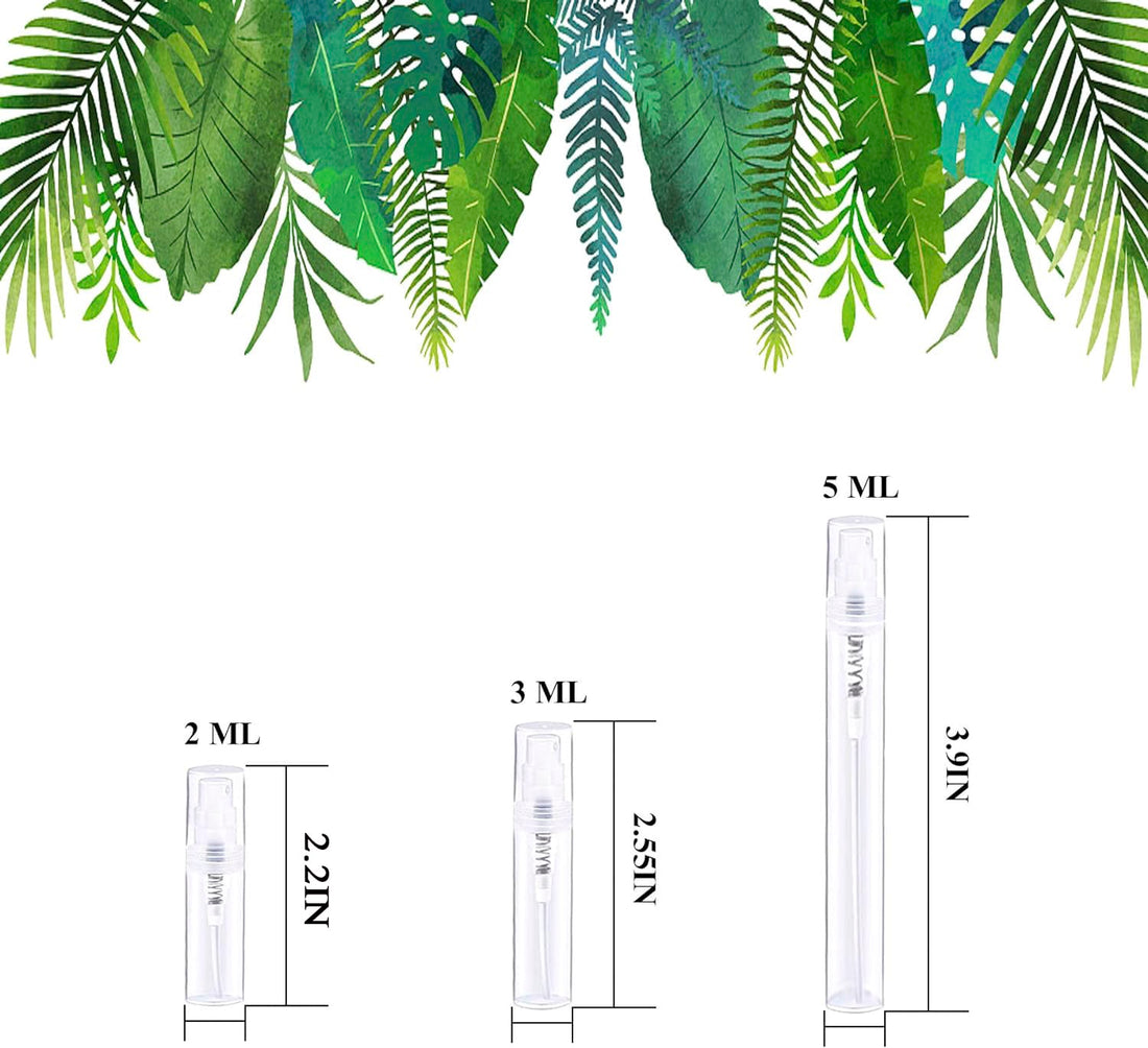 Csdtylh Mini Spray Bottle, Clear Plastic Empty Sample Containers, Fine Mist Perfume Travel Refillable Spray Bottle Perfume Atomizer Small Portable Bottle for Cleaning, Essential Oils 120Pcs 3ml