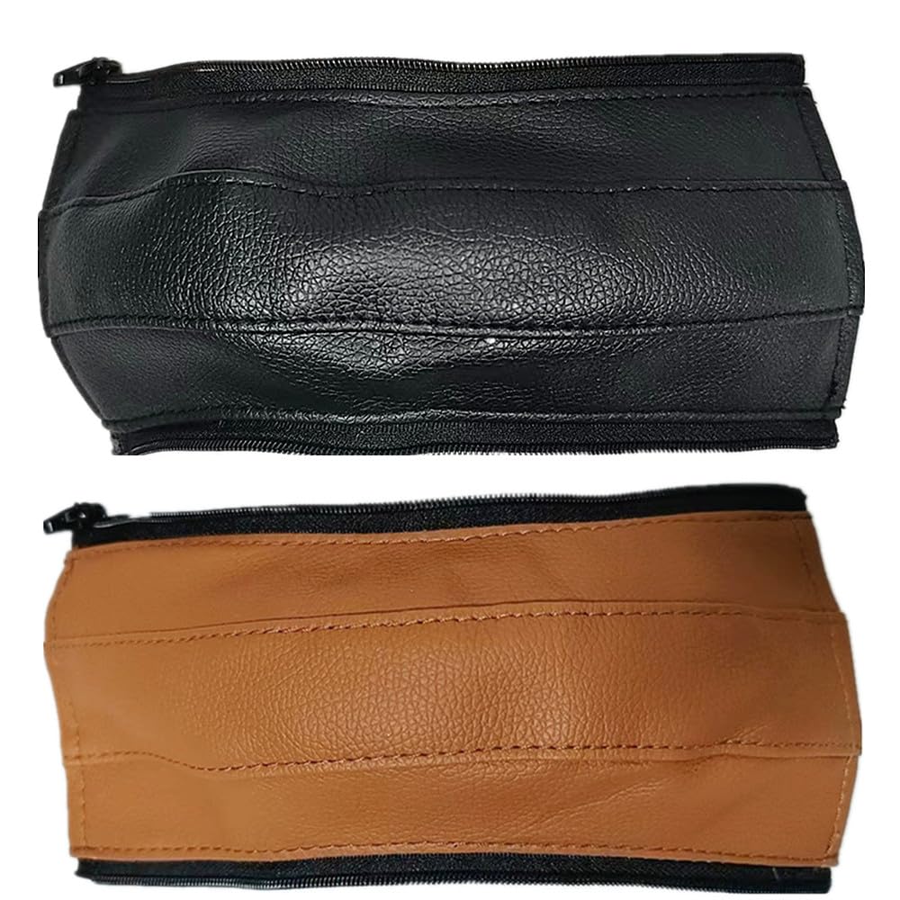 MINILUJIA Soft Smooth Leather Bumper Handlebar Sleeve Protect Case for Baby Stroller Dustproof Protect Cover with Zipper Close One Pair