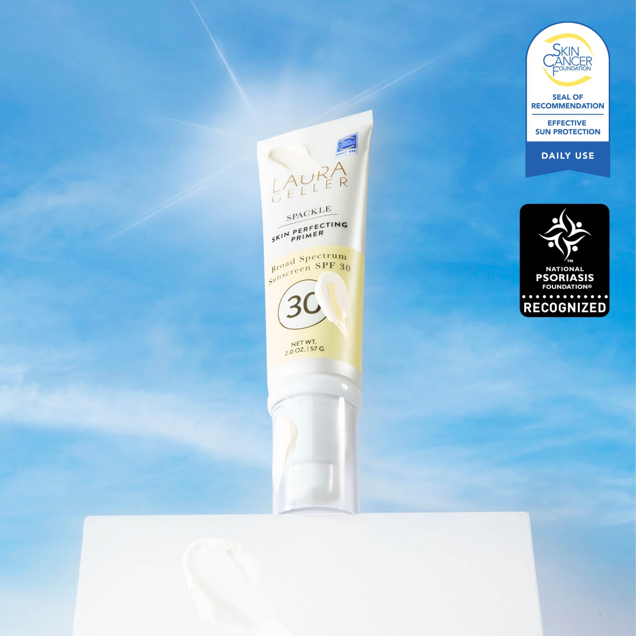 LAURA GELLER NEW YORK Spackle Skin Perfecting Primer Broad Spectrum Sunscreen SPF 30 - Primer for Face Before Makeup with Sun Protection for a Dewy Glow