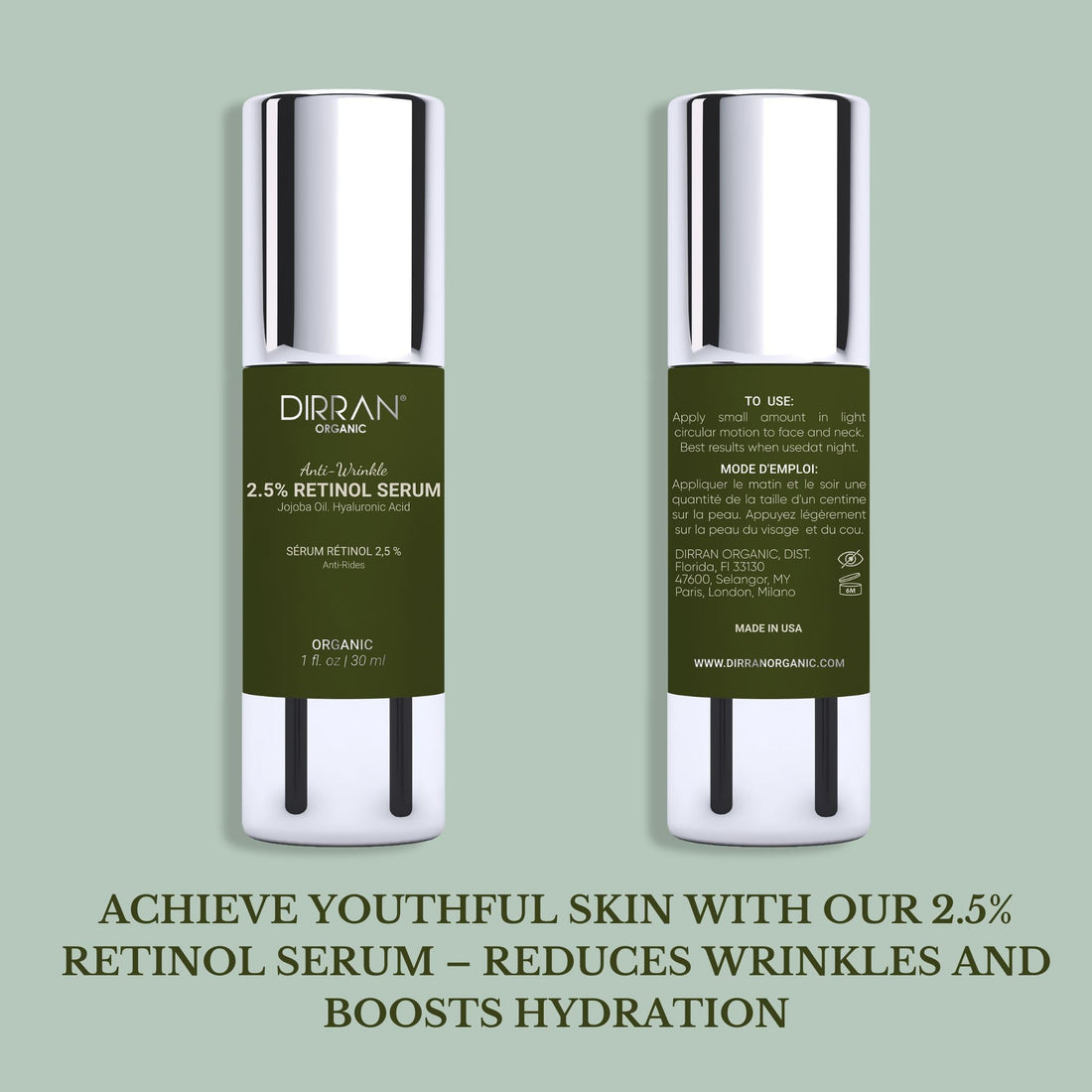 DIRRAN ORGANIC - 2.5% RETINOL SERUM - Anti-Wrinkle