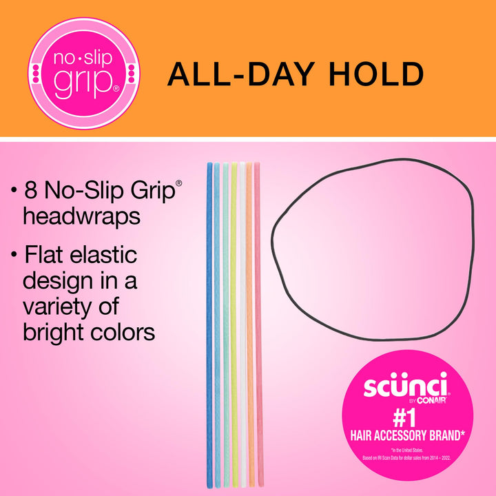 Scunci No-slip Grip Flat Bright Headwraps